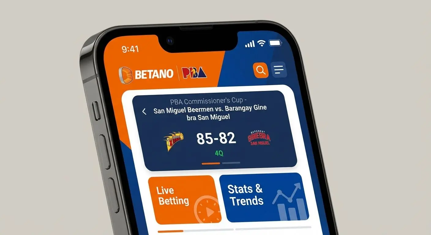 Interfaz principal de la app Betano PBA en un smartphone