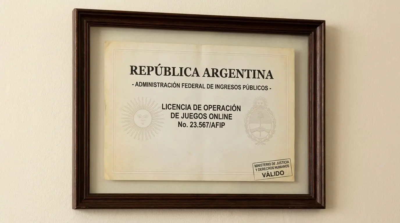Certificado de licencia de juego otorgado a Betano en Argentina.