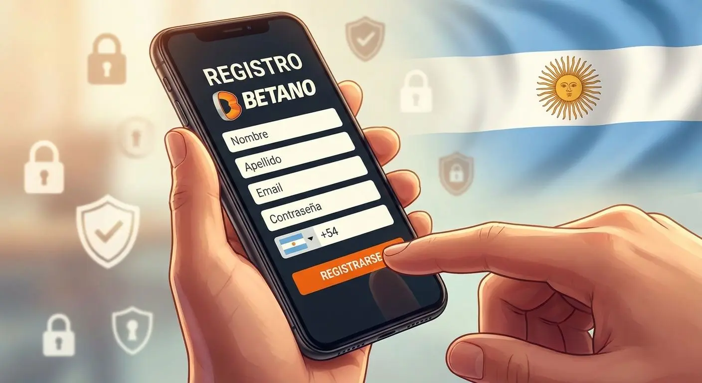 Registro de usuario argentino en app casino Betano con detalles de seguridad