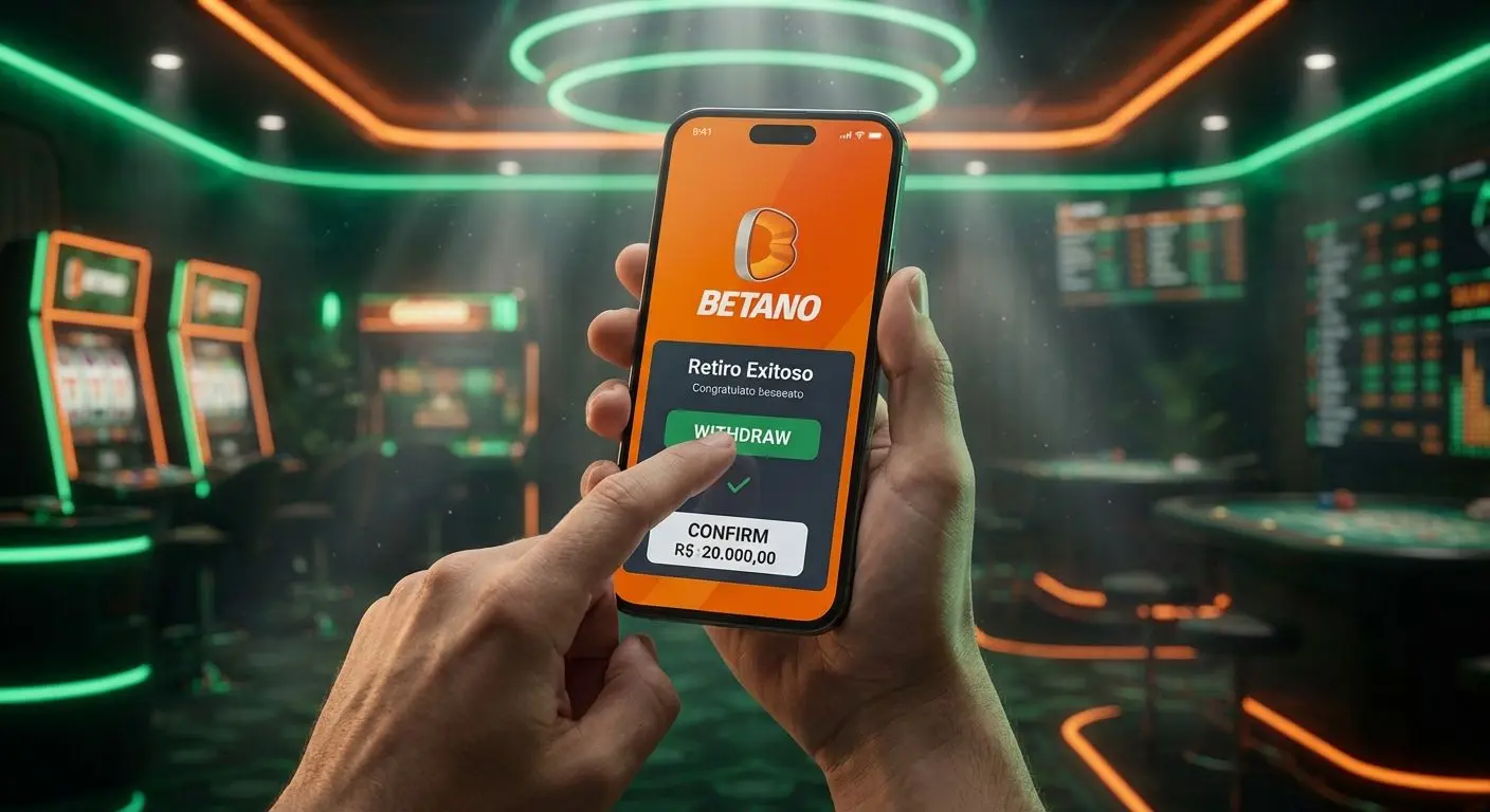 Proceso de retiro de dinero ilustrado en la app Betano Argentina.