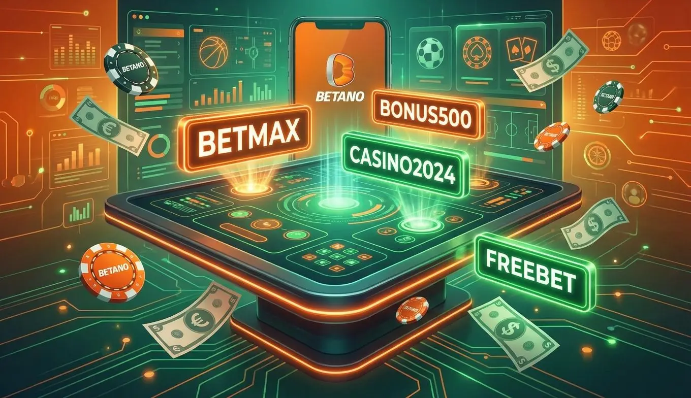Tabla digital destacando códigos de bono y promociones de Betano para usuarios es-AR