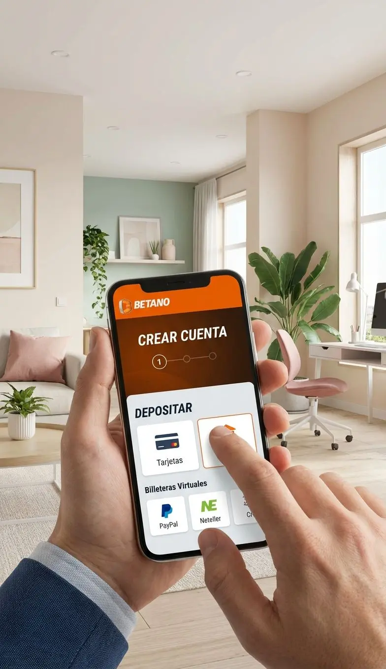 Usuario argentino registrándose y depositando en Betano desde su móvil.