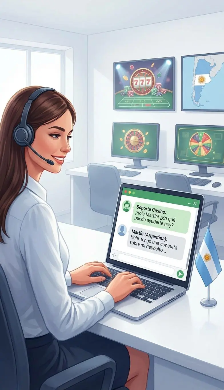 Soporte al cliente atendiendo dudas sobre depósitos en casinos online
